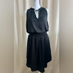 Gap Black Tie-Neck Midi Dress | Size XS Petite